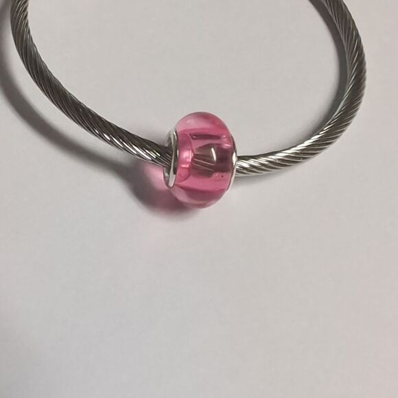 Pink Translucent Charm for Pandora Style Bracelet - Picture 3 of 4